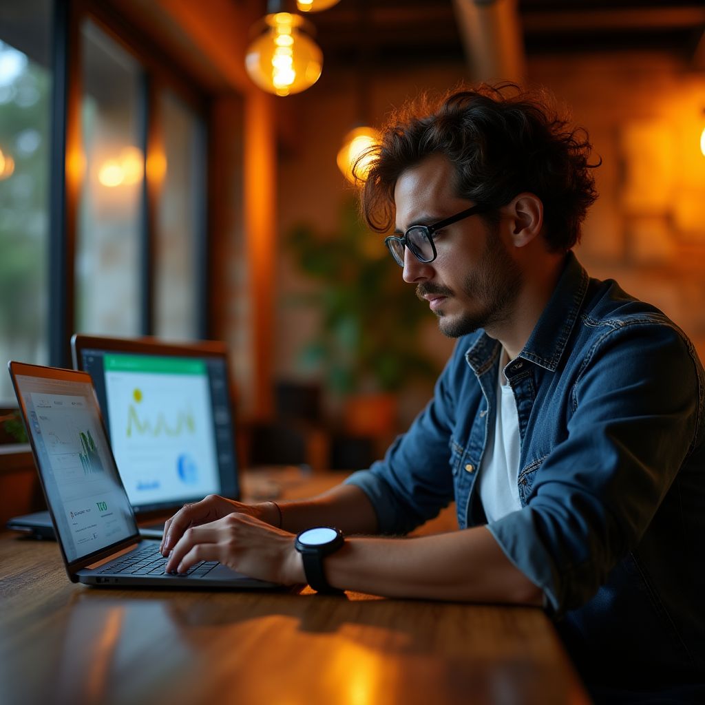 Fundador de FinanzApp trabajando en primera versión