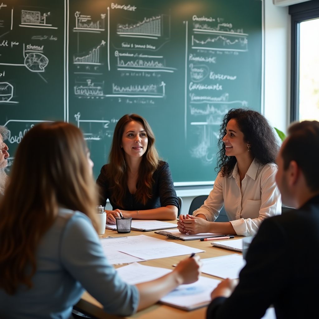Equipo de FinanzApp en reunión de planificación